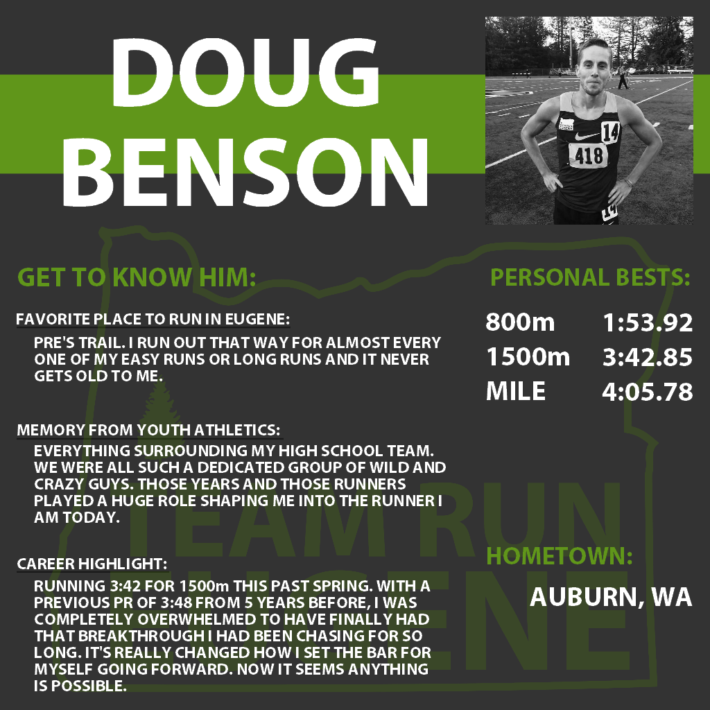 teamruneugene's tweet photo. Day 24:
Say hello to Doug Benson (@doug_benson)!
#GetToKnowTRE
#teamruneugene
#tracktownusa https://t.co/vrVtY9aTLE