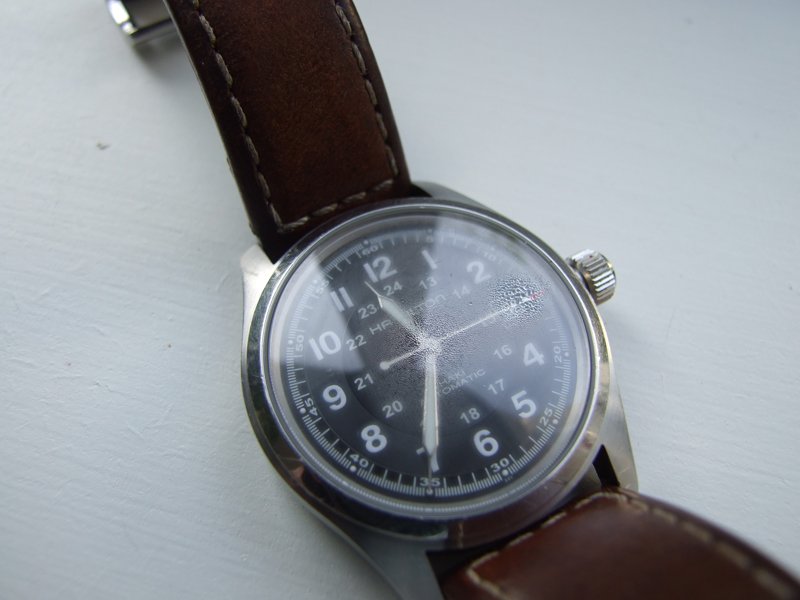 Partscaster's tweet image. Disappointed that my 4-year-old never-submerged @hamiltonwatch is letting in moisture. Pls help!
