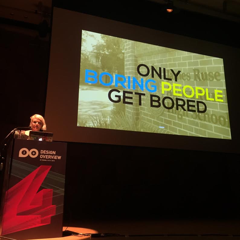 DOIT_CONF's tweet photo. "Only boring people get bored." - Laura Jordan Bambach @laurajaybee #DOITCONF #mrpresident #ogilvydo https://t.co/86Q7iCyWV1