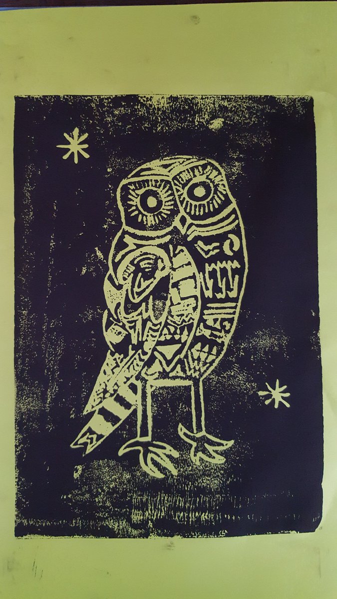 SmallHeathArt's tweet photo. @SmallHeathSch Year 7 press prints inspired by the work of #MarkHearld https://t.co/tD0Ke1I7Sf