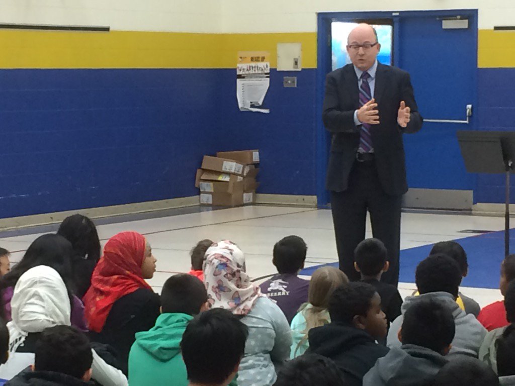 @TerryCookeHCF talks about the importance of big dreams <a href="/HWDSB/">HWDSB</a>  Hess st.