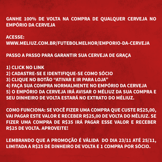 Sócio Colorado tem cerveja de graça, em promoção com parceiro do Gigante de Vantagens: https://t.co/LVAV5cij2b 