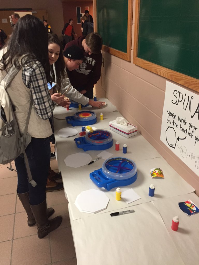 Spin art and the therapy dogs in guidance. #destressweek