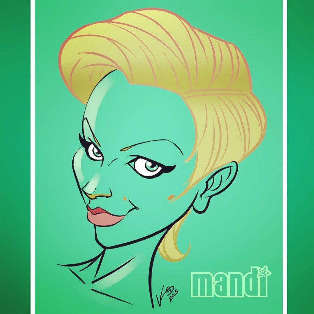 VoogDesigns's tweet image. A colorful caricature of the talented #MandiLine