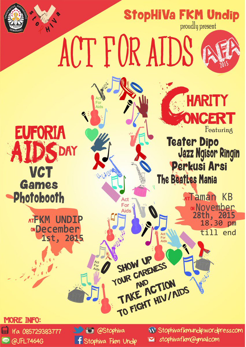 StopHIVa proudly presents AFA 2015 (ACT FOR AIDS), come and join with us! <a href="/SENATFT_Undip/">Senat Teknik Undip</a> <a href="/SMFPsi_Undip/">SM F.Psikologi UNDIP</a> <a href="/SMFHUNDIP15/">#SenatBersahabat</a>