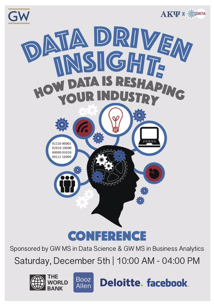 Join <a href="/gwakpsi/">AKPsi Beta Mu</a> and <a href="/GW_data/">GW DATA SCIENCE</a> for our Data Conference on 12/5. Register today! #akpsi #gwdata #data #conference