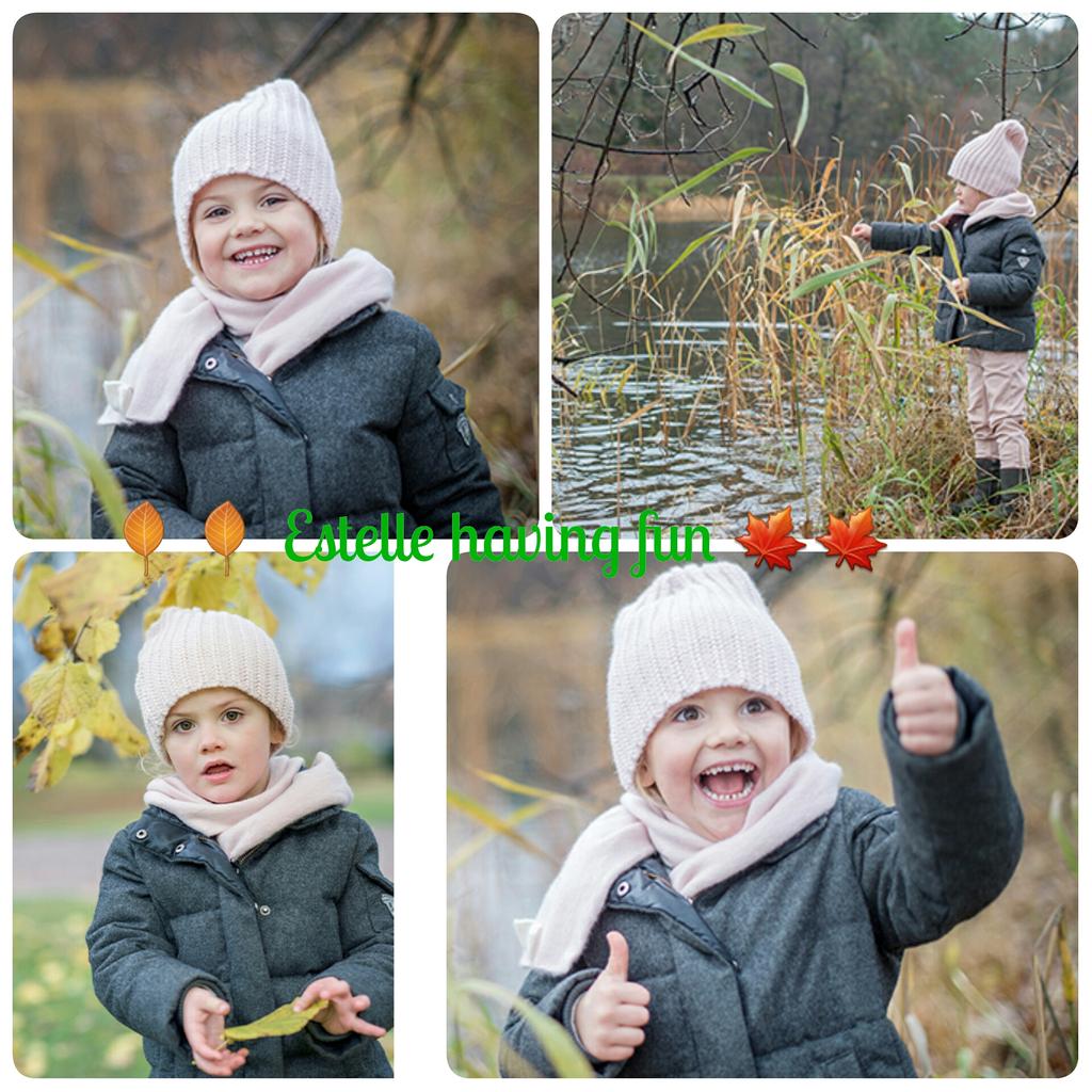 princesEstelle's tweet photo. Hösthälsning från Haga Princess Estelle fun in the parc off HagaSlott 📷Kate Gabor/Kungahuset.se #princessEstelle https://t.co/4oc0qM00Or