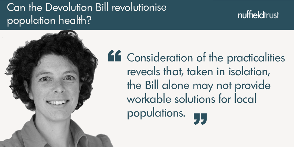NuffieldTrust's tweet photo. .@AlishaDavies1 weighs up the #DevolutionBill and its opportunities for #publichealth https://t.co/tH33Acg0DC https://t.co/TTvv9abP7e