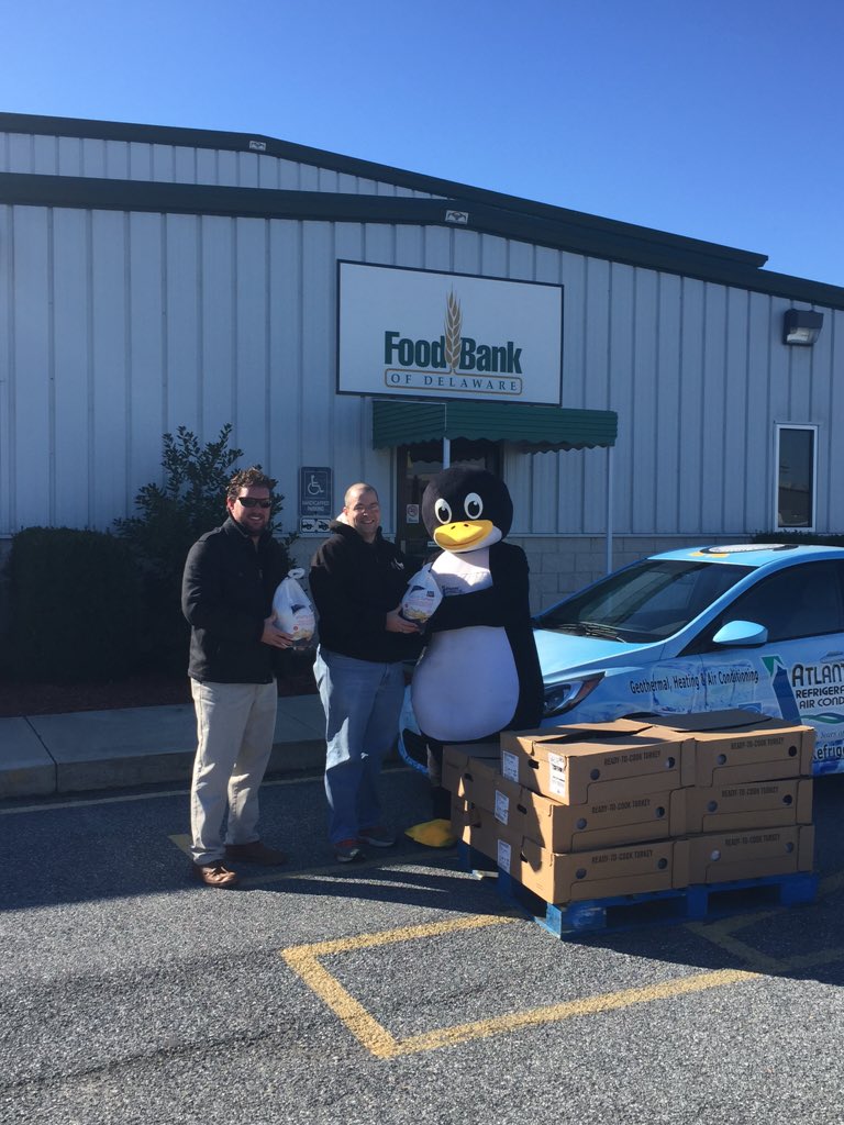 Thank you <a href="/AtlanticRef/">Atlantic HVAC</a> for dropping off 40 turkeys to the Milford Branch! #netDE #thanksgiving