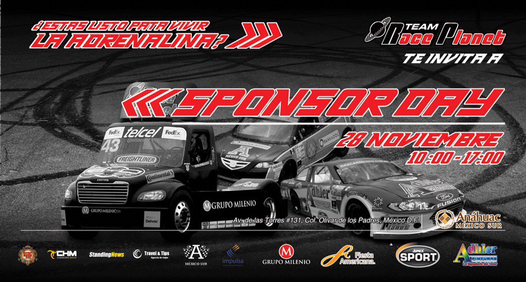 AnahuacSRacing's tweet photo. Este sábado dentro de nuestra @AnahuacSur @AdhlerRacing podrás convivir con nuestros pilotos y subirte a sus coches. https://t.co/2JQvYiQFxP
