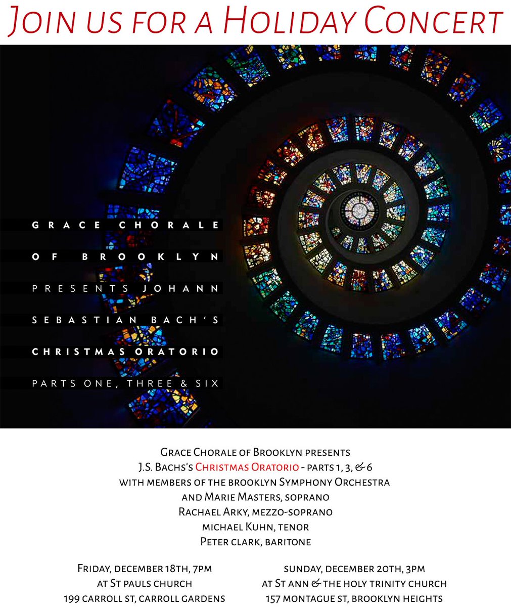 Concert Coming this December! #Bach #ChristmasOratorio #BrooklynSings #ParkSlope