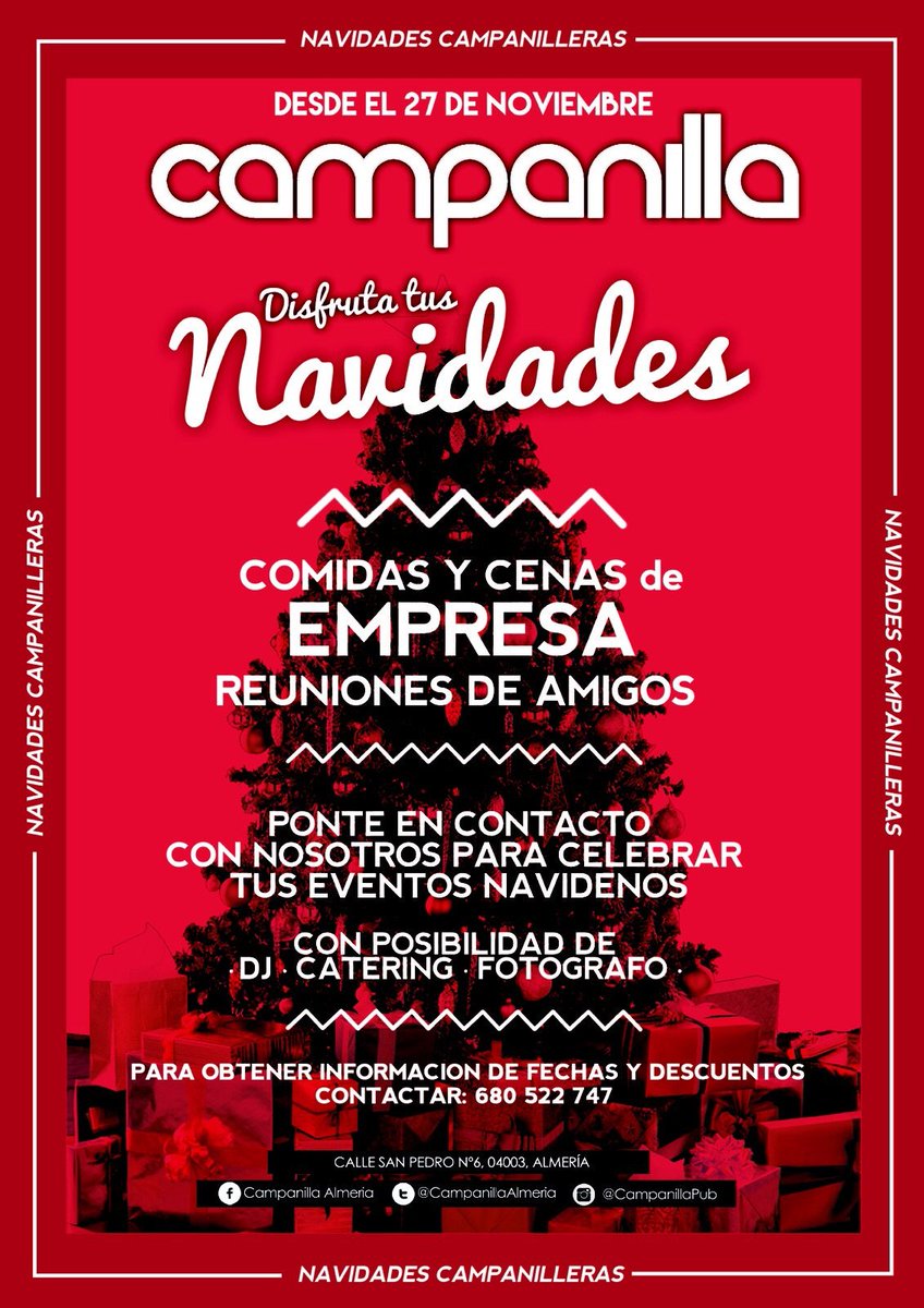 javisentis's tweet photo. Se acerca la Navidad y donde mejor que en @Campanillapub contacto por privado y cierra tu evento con nosotros https://t.co/L8yAno90uc