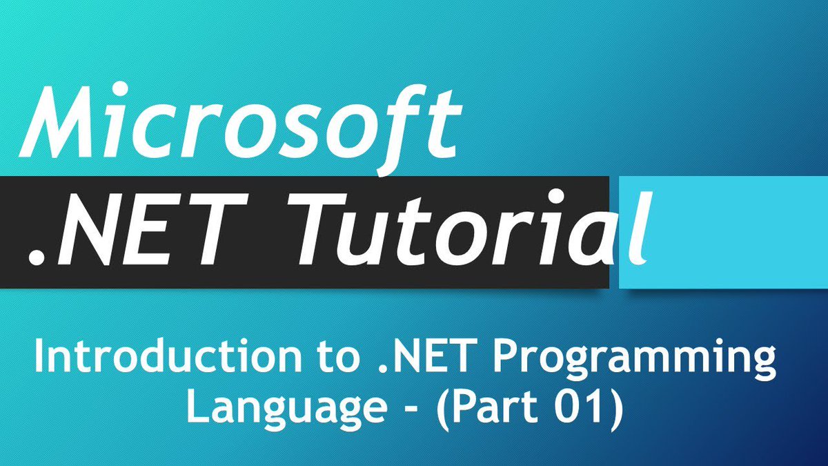 codek_tv's tweet image. Microsoft .NET Tutorial – Intro to .NET (Part 01)
codek.tv/4471  

#net #nettutorial #aspnet