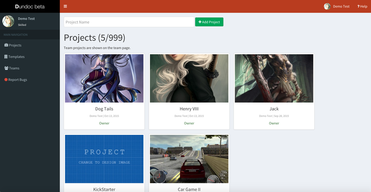 dundocco's tweet photo. Check out the new V2 project UI!  Easily manage your new projects! https://t.co/HyYpE0aznZ