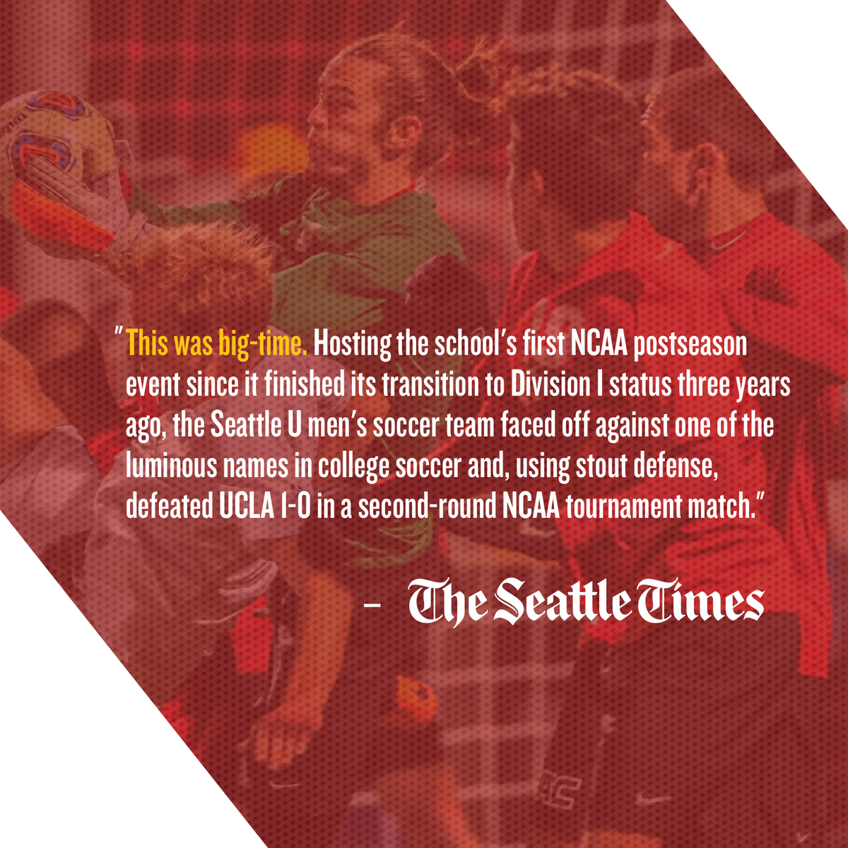 seattleu's tweet photo. Here's what the @seattletimes has to say about last night's victory over @UCLA → https://t.co/pMczLbHSvP https://t.co/RuhldPK9Pn