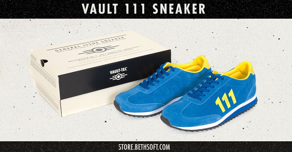 Fallout's tweet photo. Fancy footwear for your Vault 111 lifestyle. https://t.co/wNriNg334E https://t.co/v1pDXhmRje