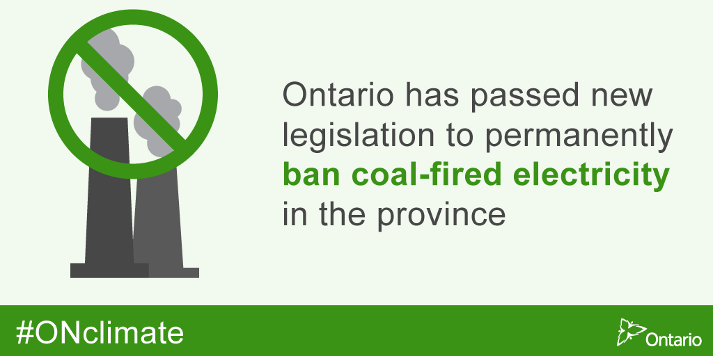 Kathleen_Wynne's tweet photo. Today we passed legislation to permanently ban coal-fired electricity generation in Ontario. https://t.co/PjZuaxqzQ4 https://t.co/Osdp4xTnCN