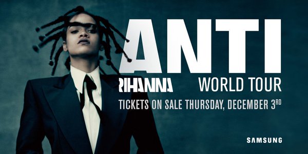 SPIN's tweet photo. Rihanna announces 2016 tour with @theweeknd, @trvisXX,  and @BigSean. Here are the dates: https://t.co/x7HgwrNPhM https://t.co/jmpNPHhS78