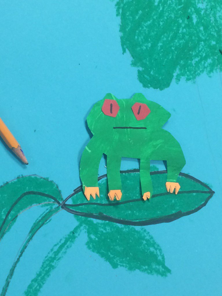 msfrerichsclass's tweet photo. Having too much fun making art from textured paper that we made ourselves!!  Including an adaptation in each piece! https://t.co/atRUusRHth