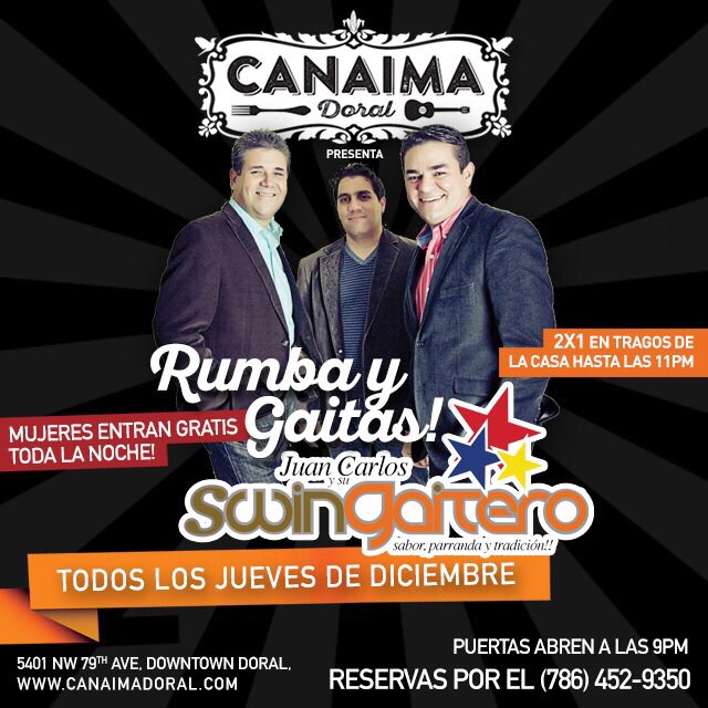 Jueves Jueves Gaiteros en #CanaimaDoral #Miami #Florida #GaitasEnMiami #Gaitas