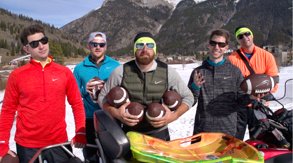 DudePerfect's tweet photo. New video TODAY at 6pm EST!! #SnowDayBattle #nike #ad https://t.co/AWVNcSNHSF