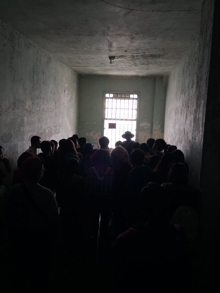 8th graders personal VIP tour of the medical ward in Alcatraz &amp; Robert Franklin Stroud's cell. AKA #Birdman #therock
