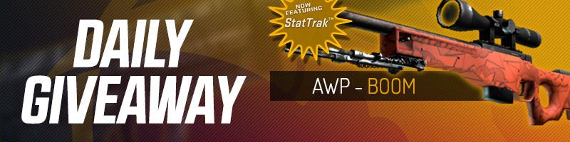 DAILY GIVEAWAY!

StatTrak™ AWP Boom

RT+Follow, more ways to enter here: goo.gl/UHt9ya 

GLHF!