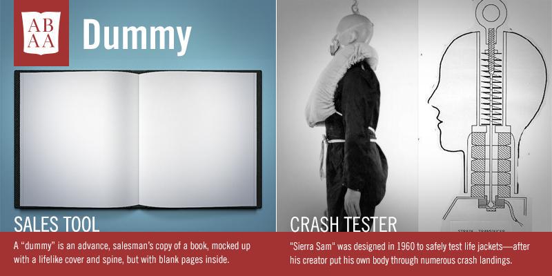 ABAA49's tweet photo. A “dummy” is an advance, salesman’s copy of a book w/a finished cover & spine, but blank pages inside. #bookterms https://t.co/bhq0cmuNLn