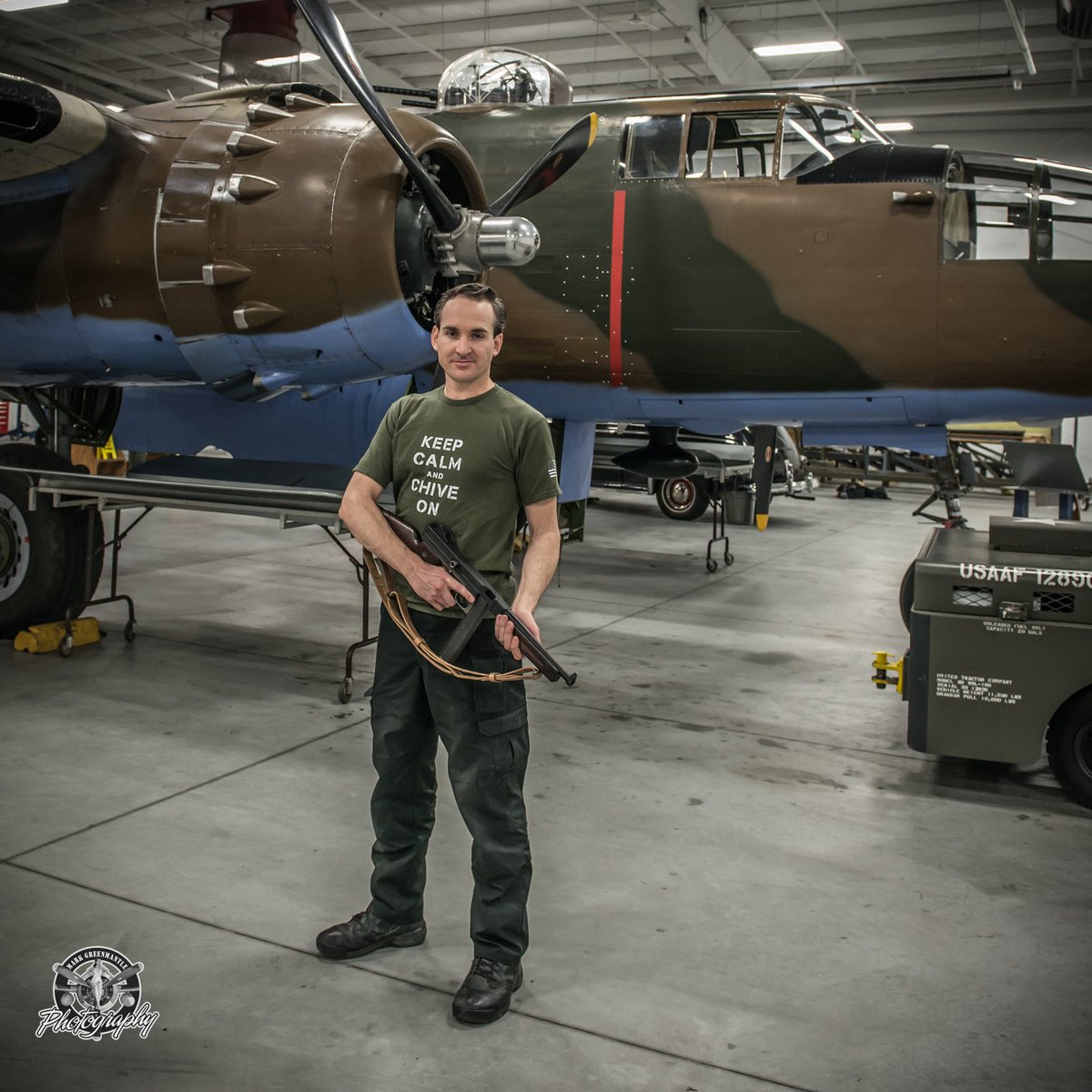airtoairphotos's tweet photo. Not every day I get a Thompson gun in the hangar. Huge thanks to Tri-State Warbird Museum for @retrobombmag shoot! https://t.co/1sxqdHAMND