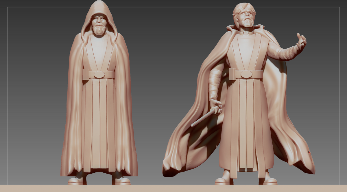 Monkeesblood's tweet photo. @nonbufferstar …here have another shot! We're nice like that… :P #lukeskywalker #GrandmasterLuke #zbrush https://t.co/Sy1Culbixj