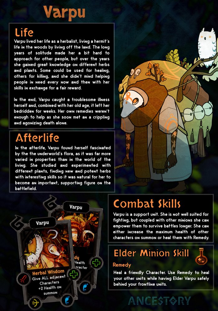 #MeetTheMinions continues with our latest addition, Varpu! Use her herbal skills to empower and heal your units!