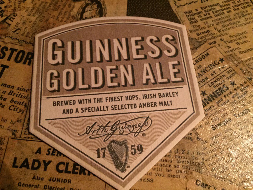 Now on draught, Guinness Golden Ale.