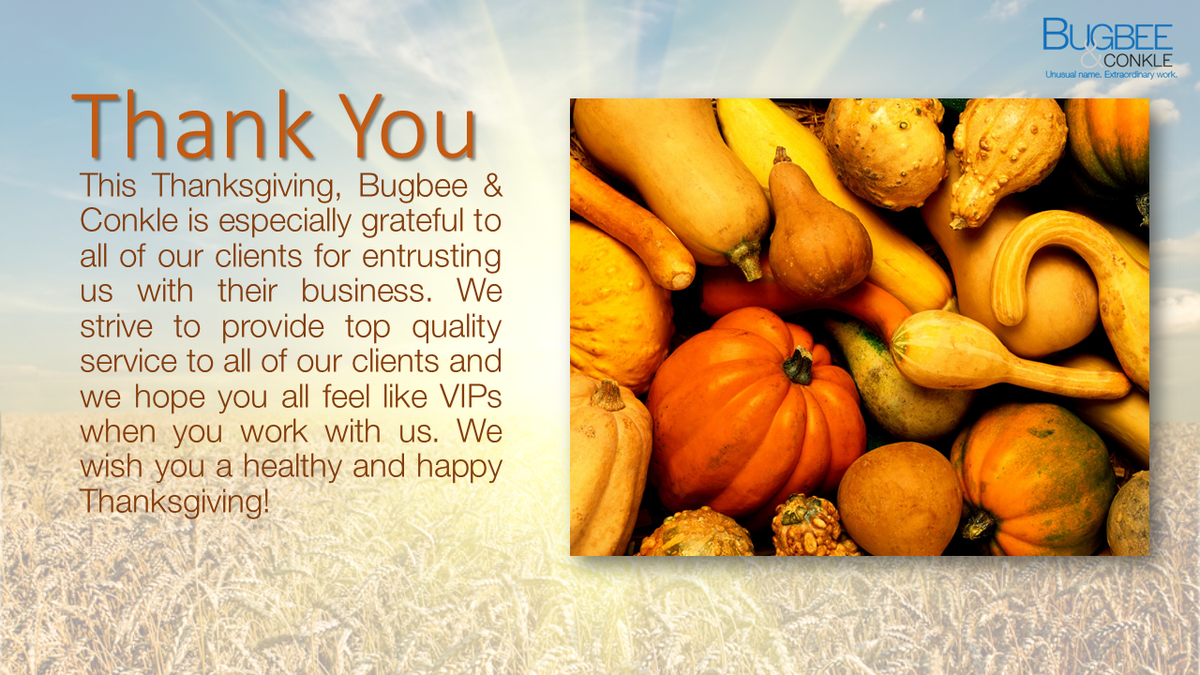 BCLawyersOH's tweet photo. Bugbee &amp; Conkle is Very Thankful in 2015 https://t.co/GGtAi6Cz9D https://t.co/uUjfSgifWk