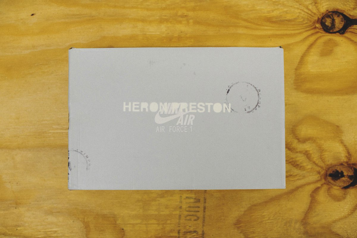 heronpreston's tweet photo. The "Street Sweepers" by Heron Preston. re-branded Nike Air Force Ones https://t.co/Eljfb50DCF