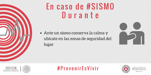 SEGOB_mx's tweet photo. Durante un #sismo conserva la calma y lleva a cabo acciones de tu #PlanFamiliar de #ProtecciónCivil https://t.co/Ds19rk8VA7