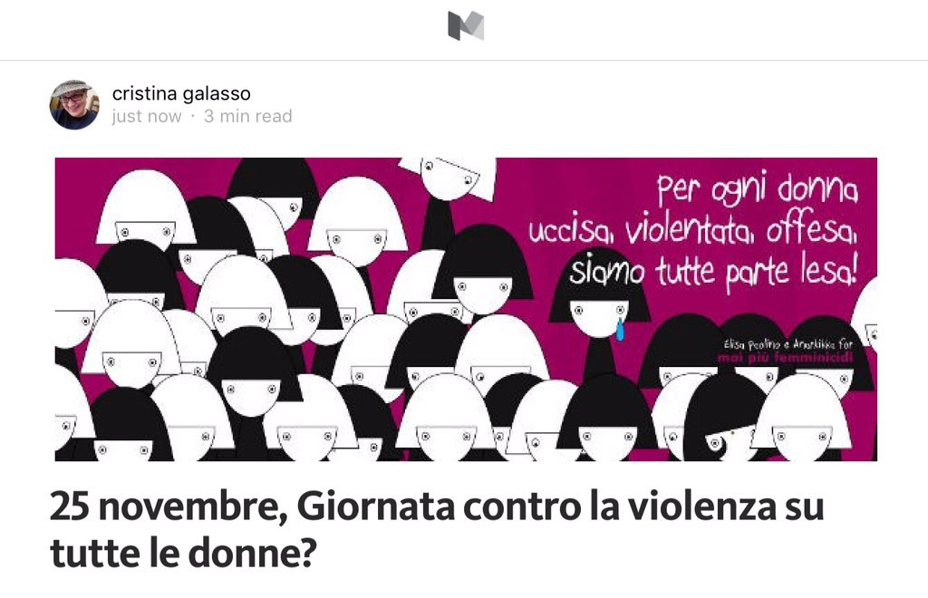cristigalas's tweet image. Perché parliamo così poco della violenza sulle #donnedisabili? medium.com/@cristigalas/2… @MediumItaliano #25novembre