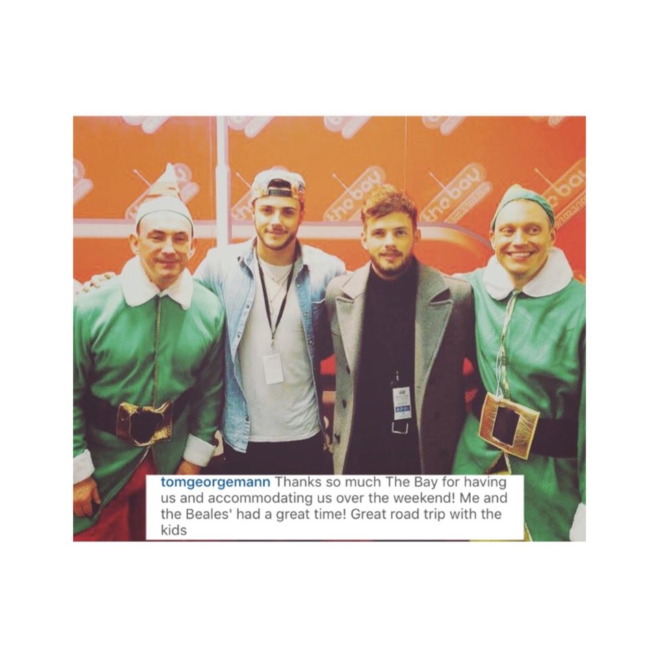 TomclayUpdates's tweet photo. @TomMannMusic &amp; @BarclayBeales at @TheBayOfficial Christmas light switch on at the weekend 🎄 (via Tom's Instagram) https://t.co/3hJdvUcY0h