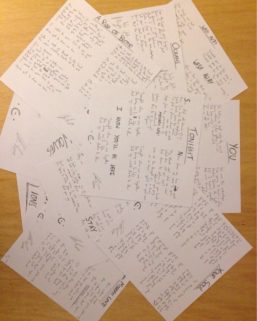 coastsband's tweet image. Handwritten lyric sheets Cx po.st/CoastsVeryLimi…&quot;