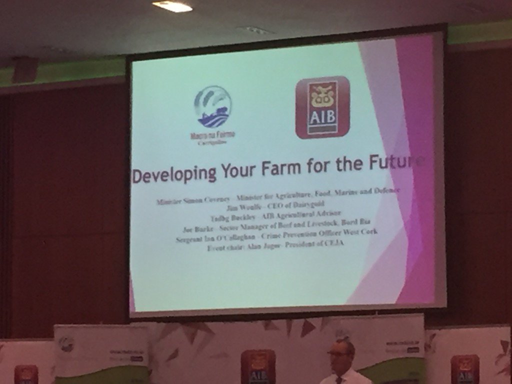 Strong messages from all speakers @ClineMacra & @AIBBiz event tonight #farmforthefuture