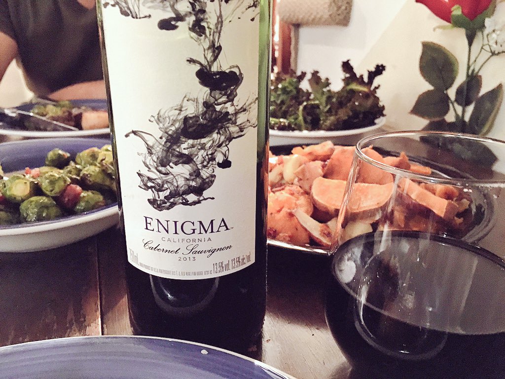casiestewart's tweet photo. Paired this Enigma cab sav w/ steak & scallops last night. New at @LCBO for $13.95 🍷✔️ #HowIntriguing https://t.co/Oo2gObsMLY