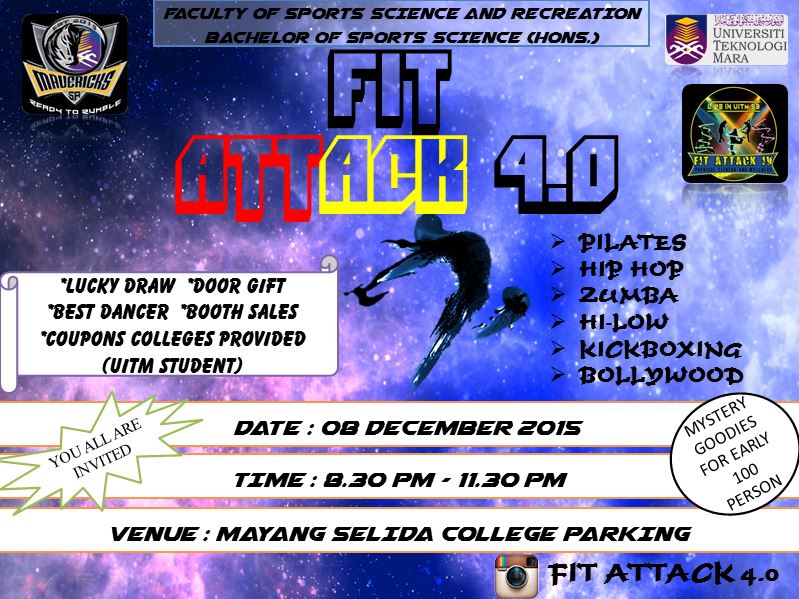 naimmerza's tweet photo. Come and join us!!
Fit Attack 4.0!!
T-shirt pre-order ASAP!!
#SRMavericks
#BachelorInSportsScience
#UiTMSeremban3 https://t.co/zkLD5YrZX3