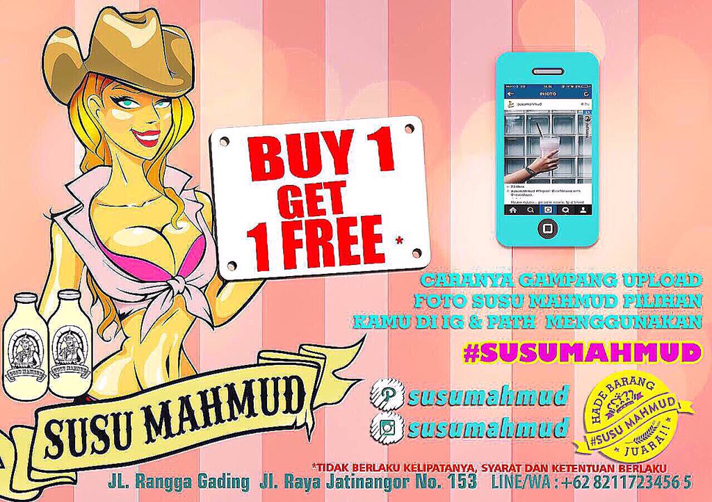 K Mahmud hri ini &amp; dptin promo utk 20 pembeli prtama!
Kunjungi di:
Jl. Rangga gading
Jl. Raya jatinangor
*SK berlaku