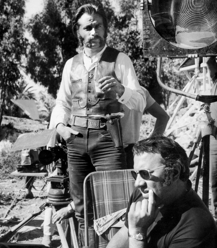 Happy birthday to Franco Nero, seen here with Sergio Corbucci filming \The Mercenary\ (1968)  