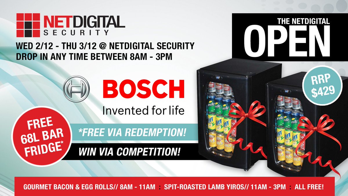 netdigitalsec's tweet image. Score a free 68L bar fridge (RRP $429) from Bosch at the NetDigital Open! More info &amp;gt; bit.ly/1NavnS5