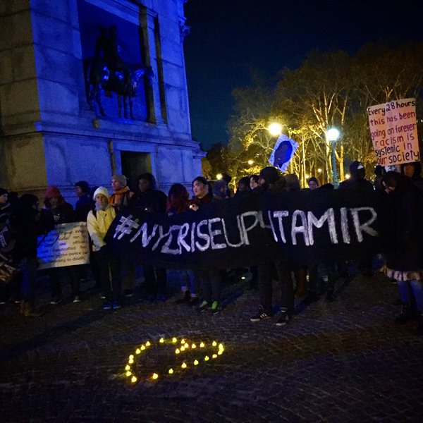 Harold_Jessen's tweet photo. March on with no fear, we do this for Tamir! Vigil and March for #TamirRice #nycriseup4tamir #blacklivesmatter https://t.co/2gDlYSVKxa