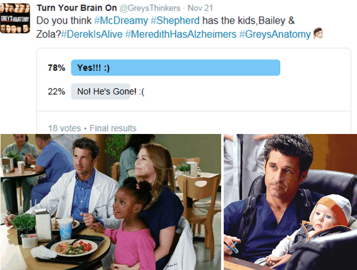 GreysThinkers's tweet photo. When #DerekWillReturn,their original kids,Zola &amp; Bailey from S11 better be with him! ;)#DerekIsAlive #GreysAnatomy https://t.co/ug3uXAYaLY