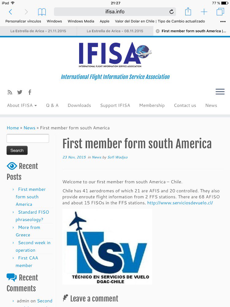 pablotsv's tweet photo. Desde hoy los #TSVCHILE se incorporaron oficialmente a IFISA. 
@pazgn @DGACChile @icao https://t.co/UkKSI1xxvr