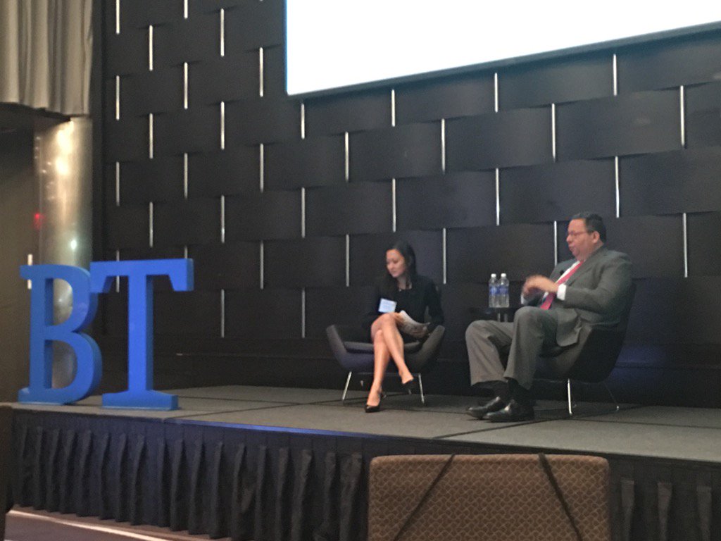 businesstoday's tweet photo. #BTIC2015 Director Colleen Kang sits down with @comcast EVP of Diversity, #DavidLCohen in a fireside chat https://t.co/NTGE5aetLA