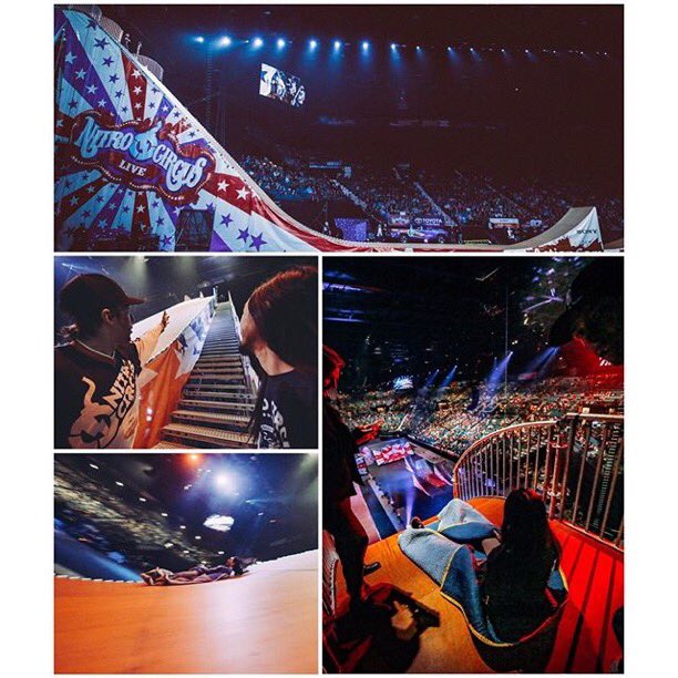Moment when @travispastrana pushes you down a 70 foot ramp while you're scared shitless on a blanket. @nitrocircus https://t.co/SAk7jqHzaK