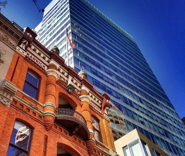 VCBOArchitects's tweet photo. The old with the new... #111Main #downtown #SLC #juxtaposition https://t.co/QOc6OllJZ4